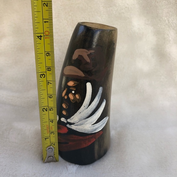 Hand Painted Steer Bull Cow Horn Cup - Mexican Indian - Picture 8 of 12